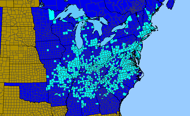 The range of Draba verna